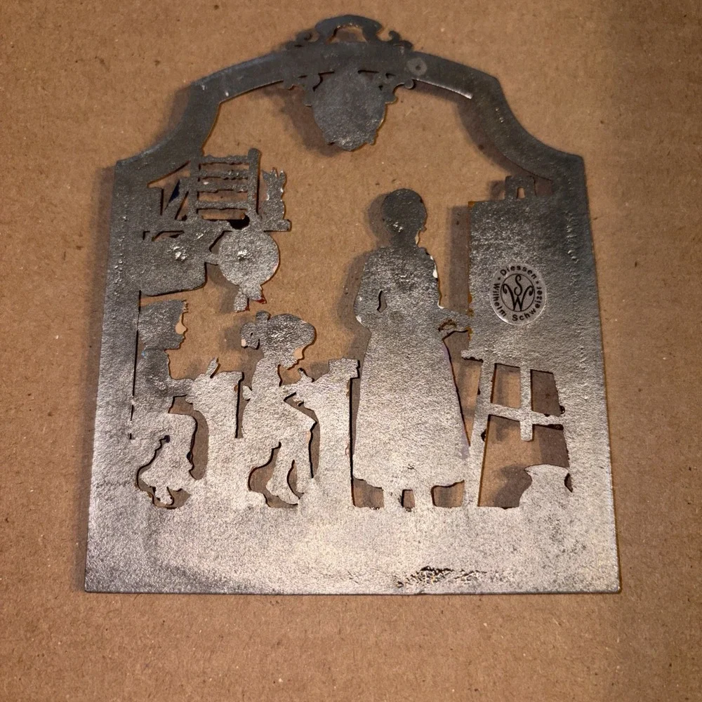Wilhelm Schweizer Pewter Zinnfiguren The Female Teacher Wall Hanging‎